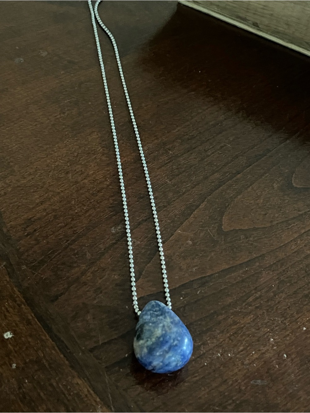Source Unknown Blue Teardrop Pendant Necklace